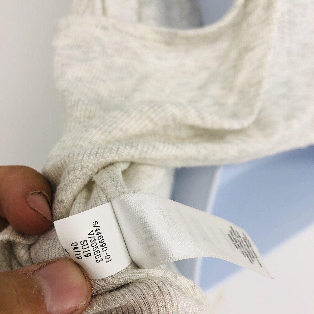 Athleta Gray Thermal Open Back Tank Top Womens Size Small Cropped Back Racerback - Picture 7 of 8